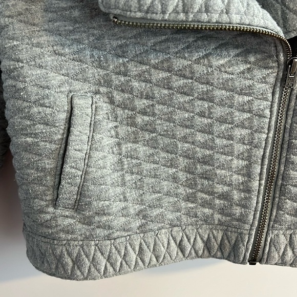 Gray Quilted Stretch Moto Jacket 5 T - Picture 2 of 8